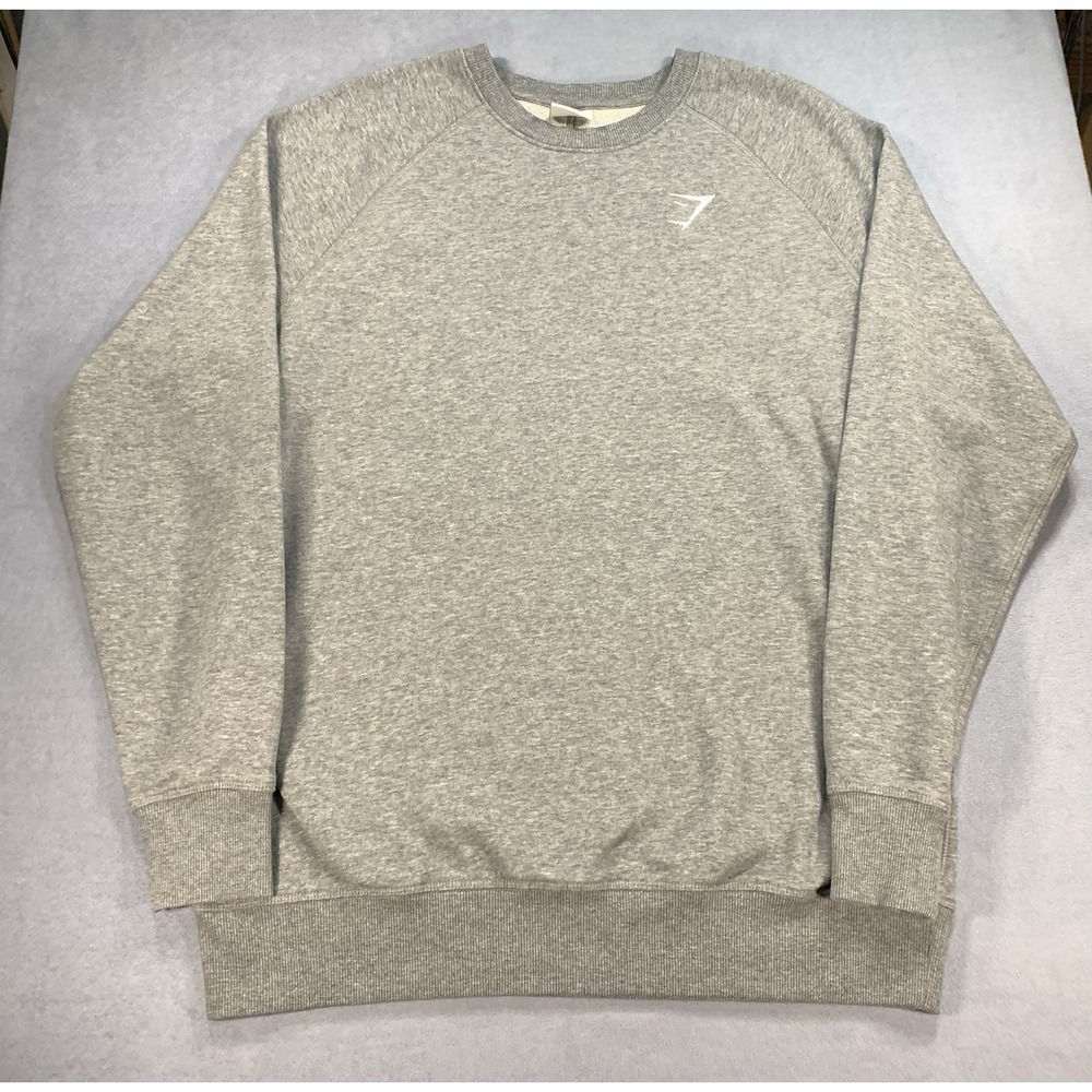 Gymshark Crest Crew Long Sleeve Men's XL Sweatshirt Gray
